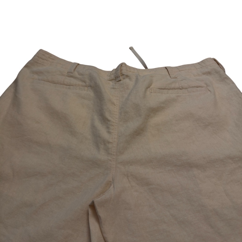 Cubavera Linen Blend Cargo Shorts Light Yellow Men’s 42 Below Knee Tie Hem EUC - Picture 3 of 11